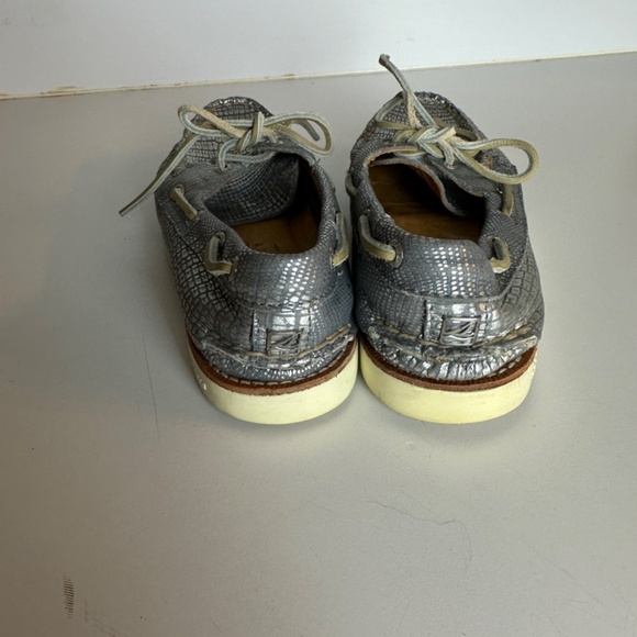 Sperry Silver‎ Metallic Top Sider Boat Shoe Women Size 5.5 - Picture 5 of 8